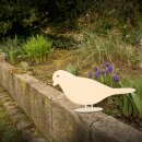 Vogel "Taube" mit Standsockel lackiert in Beige