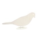 Vogel "Taube" mit Standsockel lackiert in Beige