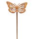 Gartendeko rostig: Gartenstecker   "Schmetterling" mit Erdspieß in Edelrost, Metall, Rost, ca. 25cm groß, 2mm dicker Stahl, original Rottenecker Objekt