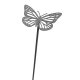 Gartendeko: Gartenstecker   "Schmetterling" mit Erdspieß in Grau, Metall,   ca. 25cm groß, 2mm dicker Stahl, original Rottenecker Objekt