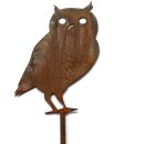 Gartendeko rostig: Gartenstecker / Zaunfigur "Eule...