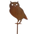Gartendeko rostig: Gartenstecker / Zaunfigur "Eule...