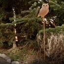 Gartendeko rostig: Gartenstecker / Zaunfigur "Eule...