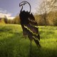 Gartendeko rostig: Gartenstecker / Zaunfigur "Adler" mit Erdspieß in Edelrost, Metall, Rost, 122cm groß, Stahl 2mm Material-Stärke, original Rottenecker Objekt