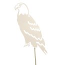 Gartendeko: Gartenstecker / Zaunfigur "Adler" mit Erdspieß, Metall, beige / creme-farben, 122cm groß, Stahl 2mm Material-Stärke, original Rottenecker Objekt