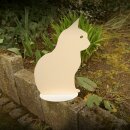Gartendeko: "Katze" mit Standfuß in Edelrost, Metall, beige / creme-farben lackiert, ca. 25cm groß, stabiler 2mm dicker Stahl, original Rottenecker Objekt