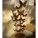 Gartendeko rostig: Aufsteller "Schmetterling" mit Standfuß  in Edelrost, Metall, Rost, ca. 80cm groß, 2mm dicker Stahl, original Rottenecker Objekt