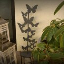 Gartendeko: Aufsteller "Schmetterling" mit Standfuß  in Grau Anthrazit, Metall, ca. 80cm groß, 2mm dicker Stahl, original Rottenecker Objekt