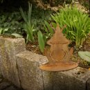 Gartendeko rostig: Gartenfigur "Froschkönig" mit Standfuß. in Edelrost, Metall, Rost, ca. 28cm groß, 2mm dicker Stahl, original Rottenecker Objekt