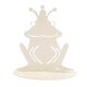 Gartendeko: Gartenfigur "Froschkönig" mit Standfuß. in Beige, Metall, ca. 28cm groß, 2mm dicker Stahl, original Rottenecker Objekt