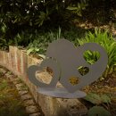 Gartendeko: Aufsteller "Doppel-Herz", Metall,...