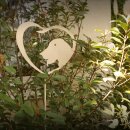 Gartendeko: Gartenstecker / Zaunfigur "Herz...