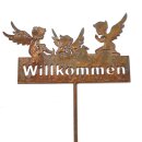 Gartendeko rostig: Gartenstecker / Zaunfigur "Engel...