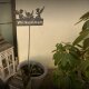 Gartendeko: Gartenstecker / Zaunfigur "Engel Willkommen" mit Erdspieß in Grau Anthrazit, Metall, ca. 98cm groß, 2mm dicker Stahl, original Rottenecker Objekt