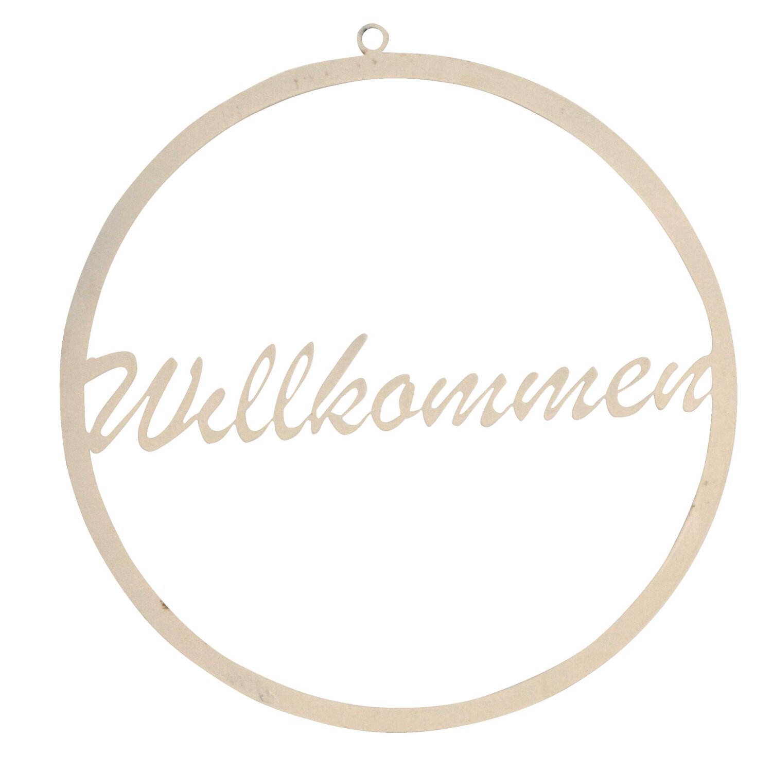 Lagerverkauf: Willkommen Schild Beige Lasercut Haustür Schild