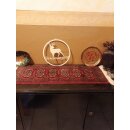 Gartendeko: Aufhänger Hirsch "Hereinspaziert", Willkommen Türschild Metall, Beige lackiert, ca. 30cm groß, 2mm dicker Stahl, original Rottenecker Objekt