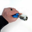 Flaschen mit Drehverschluss versiegeln: Kapselversiegler  / Siegelpresse manuell,  für PP 18mm  Handschraub-Verschlüsse mit Originalitäts-Ring / Originalitäts-Sicherung / Abrissring, made in EU