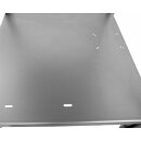 Transportwagen / Arbeitsstation: Tisch aus Edelstahl, Stehtisch Arbeitshöhe 90,5cm, 65x65cm Tisch-Fläche, Gerätewagen mit diversen Bohrungen zum Anschrauben von Pumpen u.ä. (Versand kostenfrei *)