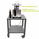 Transportwagen / Arbeitsstation: Tisch aus Edelstahl, Stehtisch Arbeitshöhe 90,5cm, 65x65cm Tisch-Fläche, Gerätewagen mit diversen Bohrungen zum Anschrauben von Pumpen u.ä. (Versand kostenfrei *)