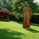 Sichtschutz Rost / Zaunelement / Stele in Edelrost:  YERD  Edelrost Garten-Sichtschutzwand "Pusteblume L", Höhe 158cm Breite 60cm,  sehr stabiler 1,5mm Stahl rostig,  inkl. Metall Bodenspießen und Bodenwinkeln zum stecken oder fest verschrauben