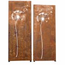 Sichtschutz Rost / Zaunelement / Stele in Edelrost:  YERD  Edelrost Garten-Sichtschutzwand "Pusteblume L", Höhe 158cm Breite 60cm,  sehr stabiler 1,5mm Stahl rostig,  inkl. Metall Bodenspießen und Bodenwinkeln zum stecken oder fest verschrauben