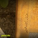 Sichtschutz Rost / Zaunelement / Stele in Edelrost:  YERD  Edelrost Garten-Sichtschutzwand "Pusteblume L", Höhe 158cm Breite 60cm,  sehr stabiler 1,5mm Stahl rostig,  inkl. Metall Bodenspießen und Bodenwinkeln zum stecken oder fest verschrauben