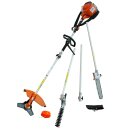 YERD 5-in-1 Multi-Freischneider: 4-Takt Benzin-Motorsense, Heckenschere, Ast-Kettensäge und Freischneider/Rasentrimmer in einem / 1,5 PS / universelle 25,4 mm Aufnahme - STARTER SET 1