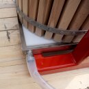 Manuell hydraulische Tisch-Korbpresse, 25 Liter,   Obstpresse mit bis zu10 Tonnen Pressdruck,  60-80 l Stundenleistung, Holz-Presskorb, Edelstahl-Ablaufwanne, sehr stabile Qualität, made in EU (versandkostenfrei)*