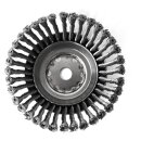 Ratioparts Freischneider-Kegelbürste 180mm, 36 Zöpfe, 0,5mm dicke Drähte, Drahtbürste für 20,0mm Motorsense-Anschluss (!), 8000 U/min max