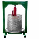 Set ideal für ca. 300kg Äpfel: Obstpresse manuell hydraulisch, 23 Liter Kelter, lebensmittel-berührende Teile aus Edelstahl, Fischer OPRAH23 + Obstmühle Fruit-Shark als Lagerverkauf Set-Angebot