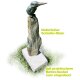 Gartendeko Figur: Bronzefigur Garten,  Eisvogel groß, 13,5 cm, Flügel geschlossen, auf Schiefer-Stein mit eingrabbarem Beton-Standfuß, original Rottenecker Objekt