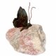 Gartendeko: Bronze Schmetterling 5cm auf Stein, mit Flügel geschlossen, original Rottenecker Objekt