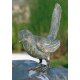 Gartendeko: Bronzefigur Vogel 90113 auf Steinsäulen ca. 60 cm hoch, Naturstein Farbe Black / White