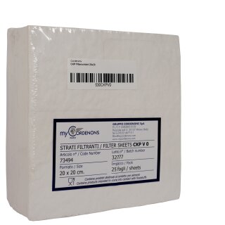 Filter Cordenons CKP Filterschicht V0  40 x 40 18 Mikron 25 Tiefenfilterschichten Klärfiltration