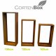 YERD CortenBOX 100: stabiles  Kaminholz-Regal  100x60x35cm,   Holzbox / Holzregal aus echtem Corten-Stahl (!), Farbe Rost-Patina, verschweißtes (!) Stahl-Regal für Feuerholz