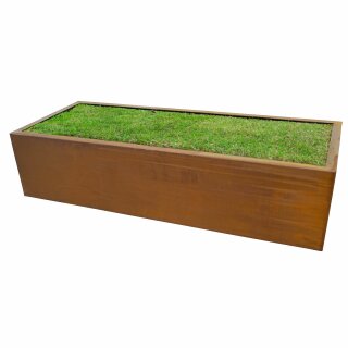 YERD CortenBOX 150: Cortenstahl Beet-Einfassung 150x60x3, 35cm Hochbeet aus echtem 1,6mm Corten-Stahl (!), Farbe Rost-Patina, verschweißt - nicht verschraubt, witterungs-beständig,  auch stehend als Brennholz-Regal verwendbar  (Versand kostenfrei*)
