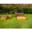 YERD CortenBOX 120: Cortenstahl Beet-Einfassung 120x60x35cm, 35cm Hochbeet, echter 1,6mm Corten-Stahl (!),Farbe Rost-Patina, verschweißt - nicht verschraubt, witterungs-beständig, kann auch stehend als Brennholz-Regal verwendet werden