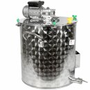 Edelstahl Marmeladentopf mit Rührwerk, Kochtopf 75 Liter, 1" Zoll Boden-Ausguß, mit integriertem Thermometer, ideal für Gasbefeuerung geeignet, made in EU (Versand kostenfrei *)