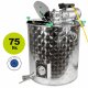 Edelstahl Marmeladentopf mit Rührwerk, Kochtopf 75 Liter, 1" Zoll Boden-Ausguß, mit integriertem Thermometer, ideal für Gasbefeuerung geeignet, made in EU (Versand kostenfrei *)