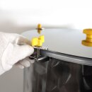 Edelstahl Gärfass für Bier und Most 50 L, offen mit austauschbaren Edelstahldeckel und Silikonring-Dichtung,  inkl. Gärspund und Auslaufhahn, hergestellt in Europa