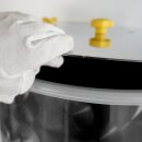 Edelstahl Gärfass für Bier und Most 100 L, offen mit austauschbaren Edelstahldeckel und Silikonring-Dichtung,  inkl. Gärspund und Auslaufhahn, hergestellt in Europa