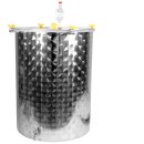 Edelstahl Gärfass für Bier und Most 150 L, offen mit austauschbaren Edelstahldeckel und Silikonring-Dichtung,  inkl. Gärspund und Auslaufhahn, hergestellt in Europa