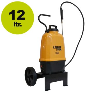 Elektrische 12 Liter Akku Rückenspritze / Unkrautspritze VOLPI VBE Elektron, 3 bar Druck, 12V 6Ah (72 Wh) Akku INKL. Transportwagen