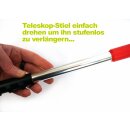 +++ RESTPOSTEN +++  Laubbesen BARNELL B999 / Fächer-Rechen mit Teleskop-Stiel für Blätter, Gras - Zargenweite verstellbar, Länge  auf ca. 120-180 cm ausziehbar, klassisch und robust