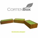 YERD CortenBOX 100: Cortenstahl Beet-Einfassung 100x60x35cm,  35cm Hochbeet aus echtem 1,6mm Corten-Stahl (!), Farbe Rost-Patina, verschweißt - nicht verschraubt, witterungs-beständig, kann auch stehend als Brennholz-Regal verwendet werden