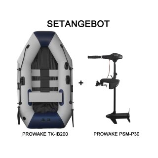 SET-ANGEBOT Schlauchboot mit Motor Prowake Schlauchboot TK-IB200 mit Elektromotor PSM-P30