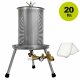 Fischer Edelstahl Hydropresse 20 Liter INOX, Saftpresse / Apfelpresse / Obstpresse mit Wasserdruck, inkl. Presstuch, (versandkostenfrei)*