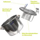 Saft Pasteurisier-Anlage P60 Zottel 60L/h aus Edelstahl, Durchlauferhitzer mit Wasserbad, Gaskocher erforderlich, kleiner und langlebiger Saft-Pasteurisier-Topf , Durchlauferhitzer geeignet für Apfelsaft etc,  made in EU (Versand kostenfrei*)