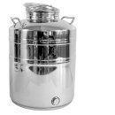 Edelstahlkannen geschweißt:  Fischer Polish-Line Edelstahlkanne in verschiedenen Ausführungen mit Zubehör, von  3L, 10L, 15L, 30L, 50L, 75L bis 100L 20 Liter ohne Hahn