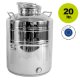 Edelstahlkannen geschweißt:  Fischer Polish-Line Edelstahlkanne in verschiedenen Ausführungen mit Zubehör, von  3L, 10L, 15L, 30L, 50L, 75L bis 100L 20 Liter ohne Hahn